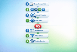 step by step bulk domain search process from domain list creation to domain registration