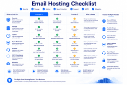 Checklist for choosing an email hosting provider with security uptime storage migration and GDPR support
