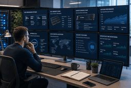 IT professional comparing bare metal hosting providers based on hardware, network performance, storage, support, and infrastructure