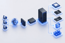 Bare metal hosting infrastructure diagram showing a dedicated physical server with CPU, memory, storage, networking, and operating system