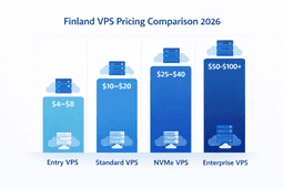 Finland VPS pricing comparison chart showing entry, standard, NVMe, and enterprise VPS price tiers