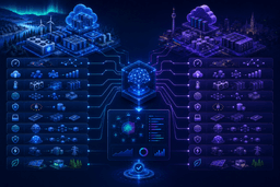 Visual comparison of Finland and Germany hosting infrastructure including latency, scalability, cloud networking, and enterprise performance factors.