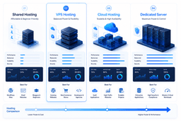 Comparison of Finland shared hosting, VPS hosting, cloud hosting, and dedicated servers for scalable business websites.