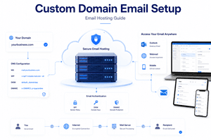 Setting up custom domains with email hosting: email hosting domain setup