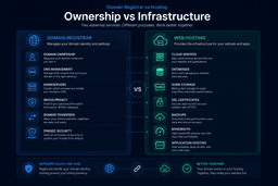 Comparison between domain registrar and web hosting provider features