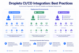 Development staging and production environments using cloud droplets for secure CI CD workflows