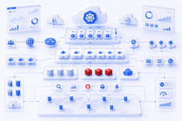 Cloud application scaling tools including Kubernetes Docker Redis monitoring and load balancing technologies