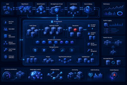 Secure cloud hosting architecture with WAF, IAM, encrypted networking, DDoS protection, and disaster recovery.