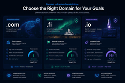 Comparison between standard domains premium domains and country code domain pricing